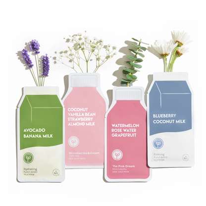 Avocado Banana Milk Hydrating Plant-Based Milk Sheet Mask: With Peg Hole ESW Beauty