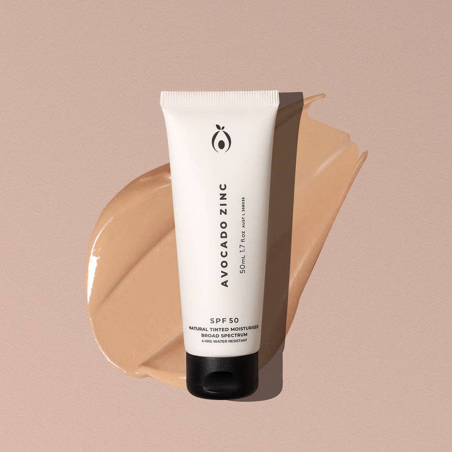 SPF 50 Natural Tinted Moisturiser: Medium-Dark Avocado Zinc